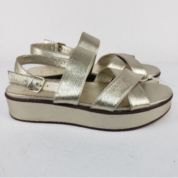 Naturalizer Caryn Silver Metallic Sling Back Leather Sandals Shoes Size 9 M - Picture 3 of 16